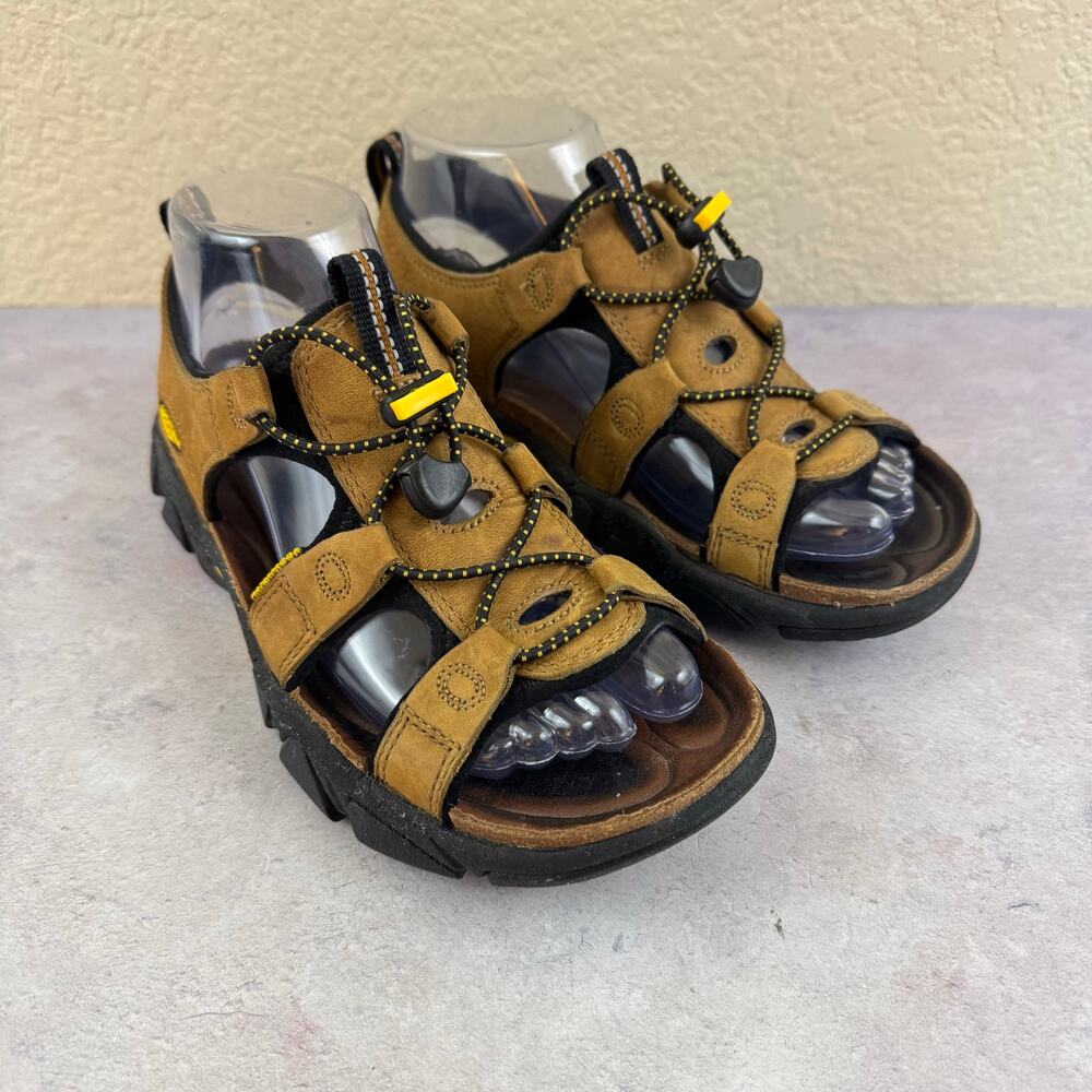 Keen Sarasota Sandals Womens 7 Tan Leather Hiking Trail Open Toe Strappy Ankle